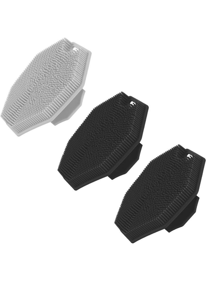 3Pack Silicone Body Scrubber,Body Buffer Exfoliating Brush with Silicone Loofah, Bath & Body Brushes for Men Women Kids Pets use in Shower, Scalp Exfoliator Hair Shampoo Skin Cleaning Brush - Image 1